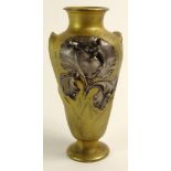 Circa 1900 Art Nouveau Gilt and Silvered Bronze Miniature Vase. Signed D. Timor and Susse Fr?res,