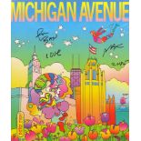 Peter Max, American (b.1937) Autograph on Michigan Ave Magazine Dated 2014. In Plastic Bag and