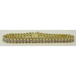 Lady's Vintage Approx. 5.0 Carat Diamond and 10 Karat Yellow Gold Bracelet. Diamonds G-H Color, VS