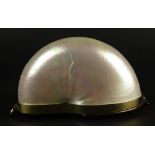 Retro Judith Leiber Natural Nautilus Shell Evening Bag. Gold Tone Closure and Chain. Signed. Good