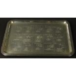 Christofle Silver Plate Rectangular Cocktail Tray "Christofle's Cocktails" Signed Christofle.