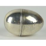 Circa 1796 London, England Sterling Silver Egg/Box. Hallmarked, Date Mark. Maker Unknown. Good