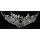 Lalique Crystal Centerpiece in the "Chene" Pattern. Signed with Etched Signature. Minor Surface