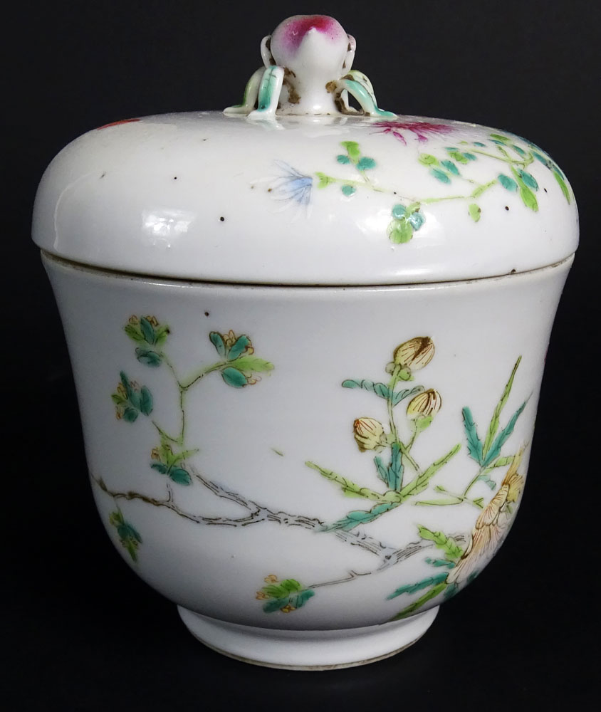 Chinese Republic Period Famille Rose Porcelain Covered Jar with Peach Finial. Four Character Mark to - Image 2 of 9