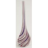 Murano Rossetto Art Glass Long Neck Vase Lavender & White Swirl. Signed to bottom Rossetto Murano.