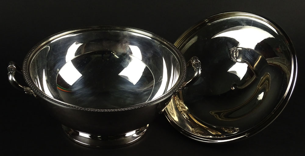 Christofle Silver Plate "Malmaison" Covered Round Serving Bowl. Signed Christofle. Good Condition. - Image 2 of 4