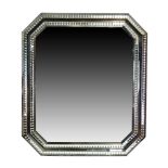 Mid 20th Century Modern Octagonal Shape Venetian style Mirror. Unsigned. Surface Wear Consistent