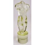 Loredano Rosin, Italian (1936-1991) Glass Sculpture, Nude. Etched Signature to base. Good