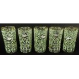 Lot of Five (5) Hand Painted Vintage Venetian Tumblers. Initialed MT. Unsigned. Good Condition.