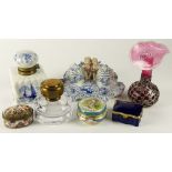 Miscellaneous Seven (7) Piece Lot of Table/Desk Top Items. Includes, Silver Overlay Glass Vase,