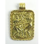 Vintage Fred Paris 18 Karat Yellow Gold Pendant. Signed Fred Paris 18KT. Minor Surface Wear from