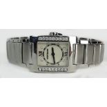 Lady's Montblanc 7047 Profile Stainless Steel Automatic Movement Watch with approx. .58 Carat