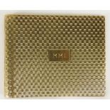 Vintage Tiffany & Co 14 Karat Engine Turned Yellow Gold Bill Fold-Money Clip. Signed. Monogramed M.