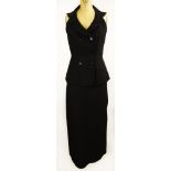 From a Palm Beach Socialite, A Retro Chanel 2 Piece Black Wool Blend Suit. New With Tags (Retail $