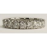 Lady's approx. 2.10 Carat Round Cut Diamond and Platinum Eternity Band. Diamonds F-G Color, VS