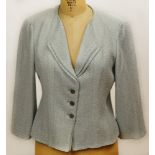 From a Palm Beach Socialite, A Retro Chanel Teal Light Wool Blend Jacket with Silver tone