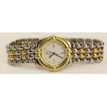 Lady's Vintage Chopard 18 Karat Yellow Gold and Stainless Steel Gstaad Watch with Quartz Movement.