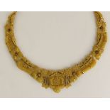 Delicate Turkish Filigree 19 Karat (or higher) Yellow Gold Necklace. Unsigned. Minor Losses