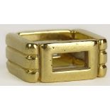 Vintage Tiffany & Co 18 Karat Yellow Gold Square Ring. Signed. Surface Wear from Normal Use