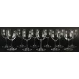 Set of eleven (11) Baccarat Montaigne-Optic Water Goblets. Signed with Baccarat (logo). Measures 6-