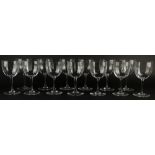 Set of thirteen (13) Baccarat Montaigne-Optic Tall Water Glasses. Signed with Baccarat (logo).