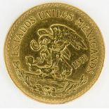 1918 Mexican 20 Pesos Gold Coin. Weighs 10.65 pennyweights. Good Condition. Shipping $25.00