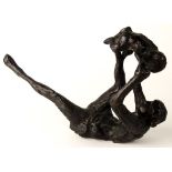 Kees Verkade, Dutch (b1941) Bronze Figure, Mother and Child. Signed KV69. Good Condition. Measures
