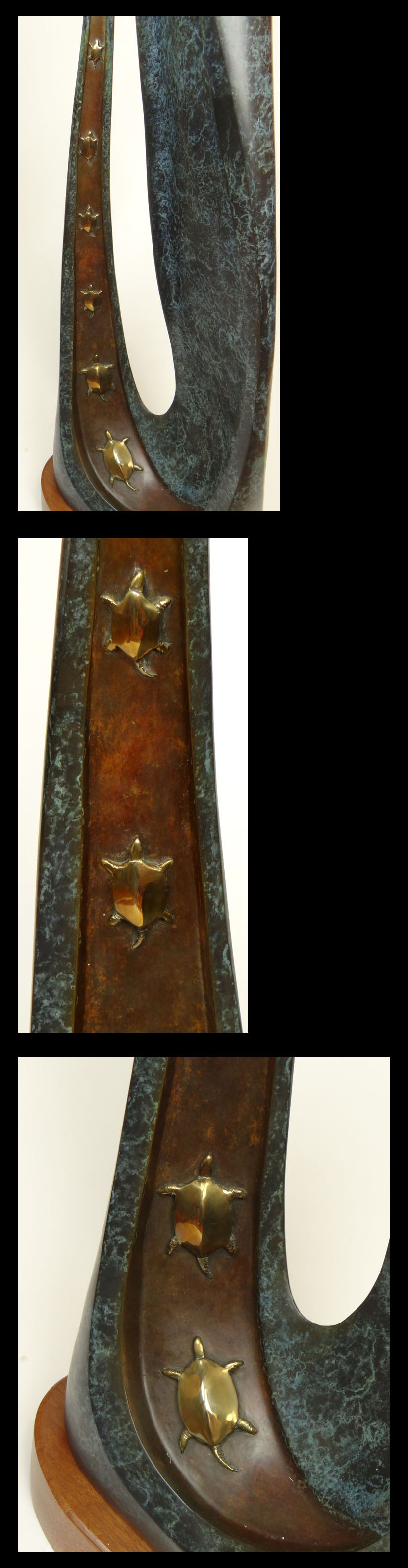 Bruce LaFountain, American (1961 - ) Bronze on Wood Base. "Women With Turtles" Signed B. - Image 7 of 11