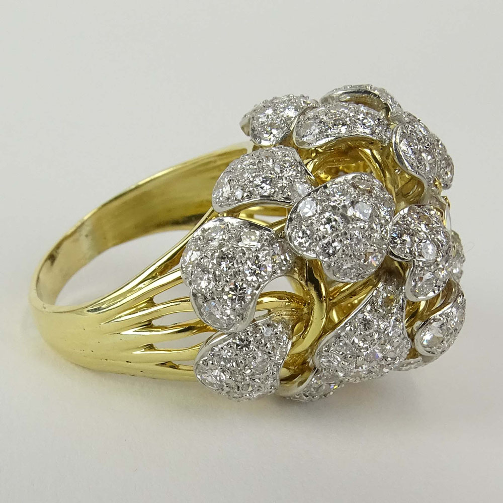 Lady's Diamond and 14 Karat Yellow Gold Cluster Ring set in the Center with Approx. .85 Carat - Image 4 of 4