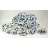 Eighty-Three (83) Pieces Blue Danube Dinnerware set. The set includes 12 each Plates, 10"; salad