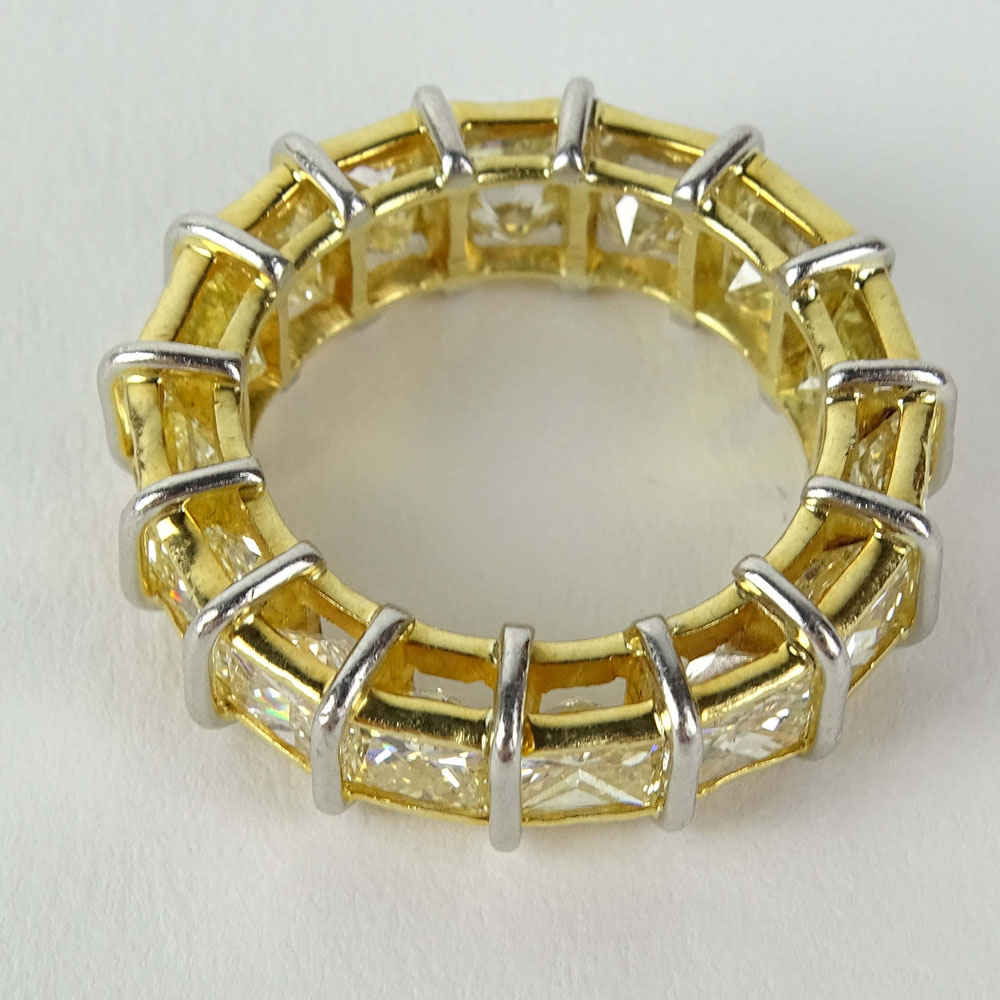 Lady's Approx. 12.50 Carat Fancy Yellow Diamond, Platinum and 18 Karat Yellow Gold Eternity Band, - Image 2 of 2