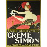 after: Emilio Vila (1887-1967) color lithograph, Beauty Bloom of Youth Crème Simon. Signed within