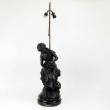 after: Mathurin Moreau, French (1822-1912) Spelter Sculpture, Le Dejeuner aux Champs. Signed to