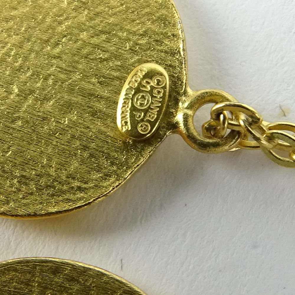 Pair of Lady's Chanel Earrings with Logo. Signed. Good condition with box. Measure 3/4 inch - Image 3 of 3