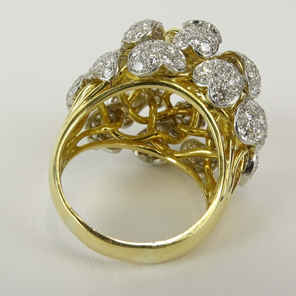 Lady's Diamond and 14 Karat Yellow Gold Cluster Ring set in the Center with Approx. .85 Carat - Image 3 of 4