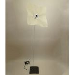 1970's Vintage Mario Bellini "Area" Floor Lamp. Consists of a powder coated gray metal base, with