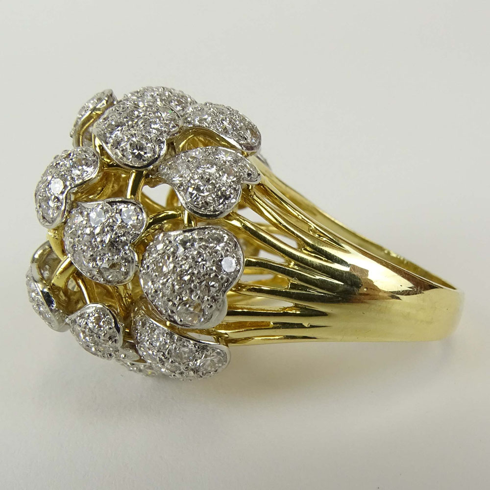Lady's Diamond and 14 Karat Yellow Gold Cluster Ring set in the Center with Approx. .85 Carat - Image 2 of 4