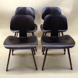 Four (4) Charles Eames Design by Herman Miller Molded Plywood Chairs. Tags to underside. Good
