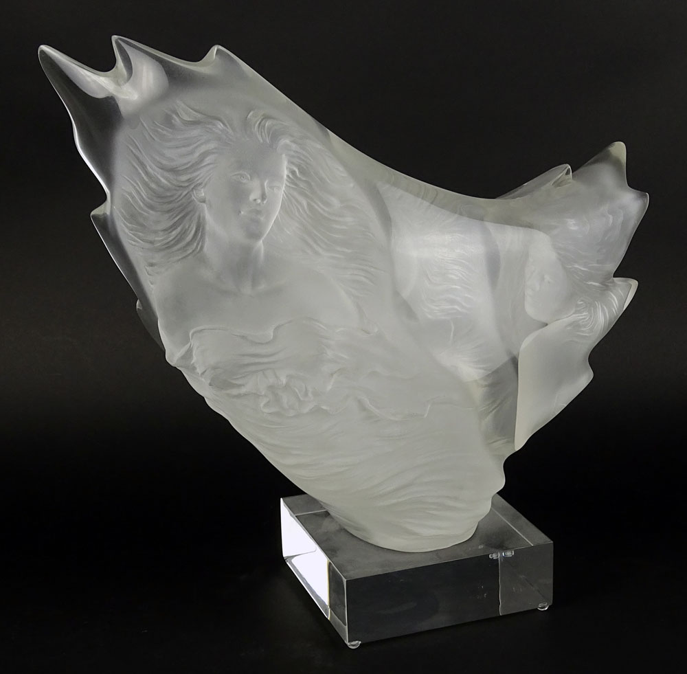Michael Wilkinson (b.1949) Lucite sculpture "Three Faces" Signed Michael Wilkinson, numbered 94/