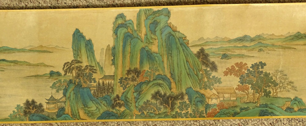 Large Antique Chinese Handscroll. Featuring Panels of Calligraphy including Heaven, Frontispiece, - Image 5 of 7