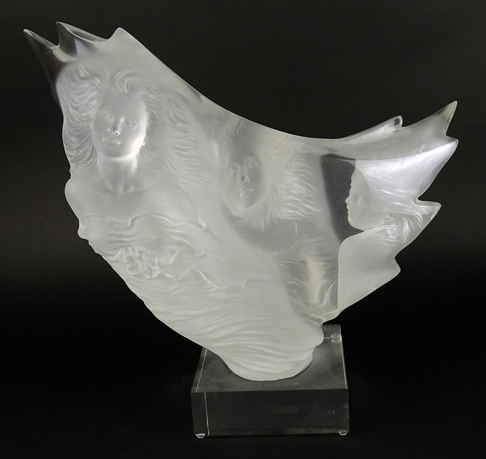 Michael Wilkinson (b.1949) Lucite sculpture "Three Faces" Signed Michael Wilkinson, numbered 94/ - Image 2 of 6