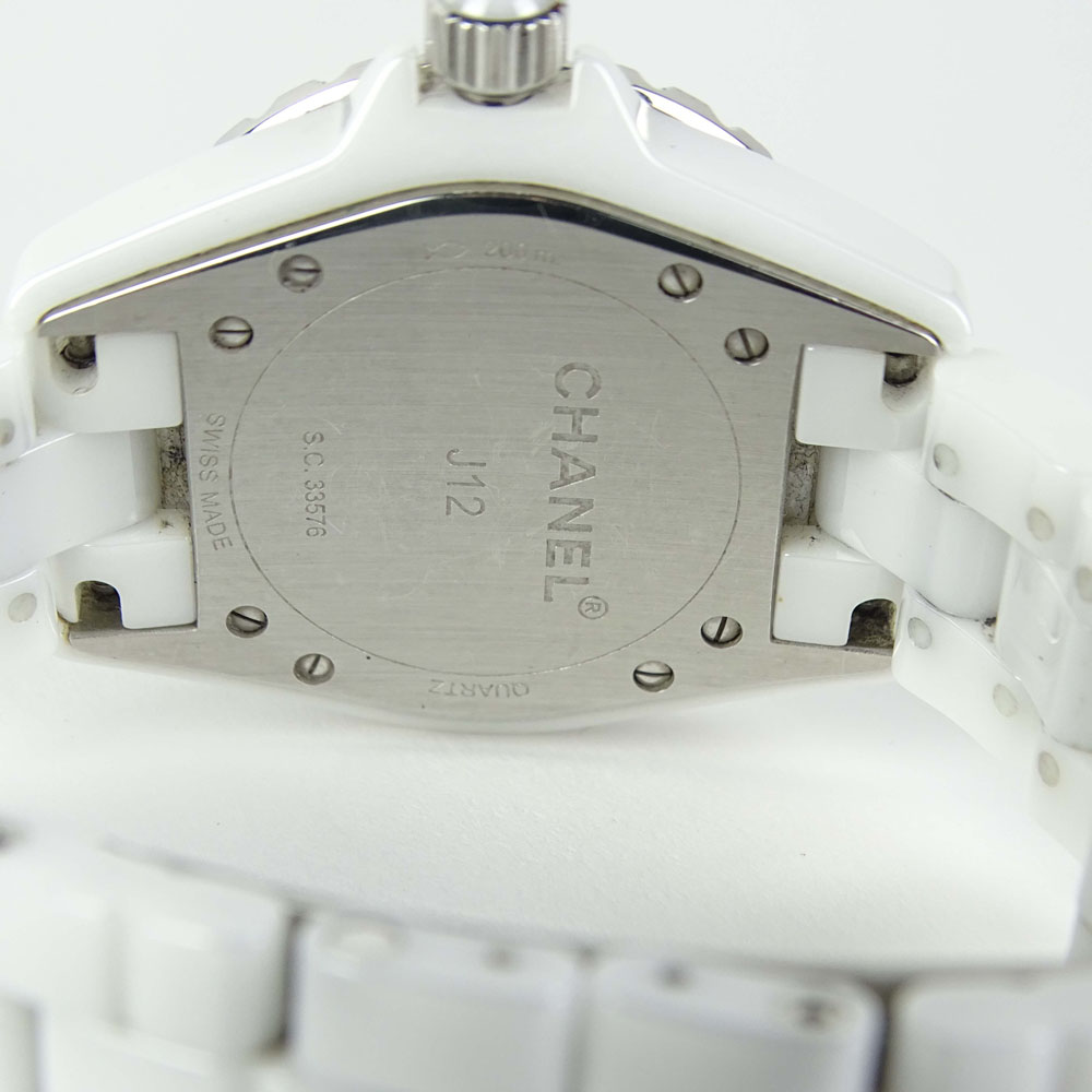 Chanel J12 Ceramic Swiss Quartz Movement Watch. Case measures 33mm. Small chip to bezel, minor - Image 3 of 5