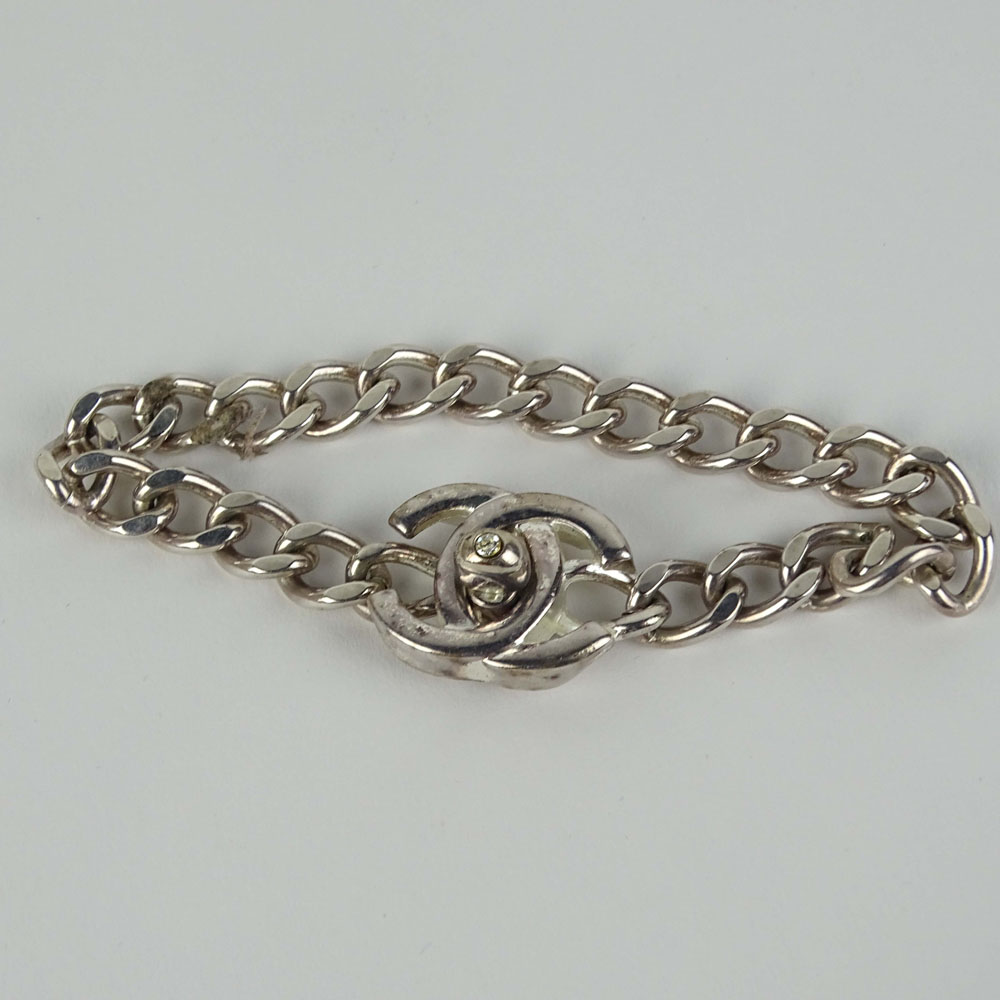 Lady's Chanel Bracelet with Logo and faux Diamond Clasp. Signed. Good condition with box. Measures - Image 2 of 3