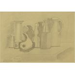 attributed to: Giorgio Morandi, Italian (1890-1964) Pencil on Paper "Still Life" Signed Lower Left