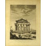 Antique Engraving "A View of the Hexastyle Peripteral Temple, taken from the South" Toning, light