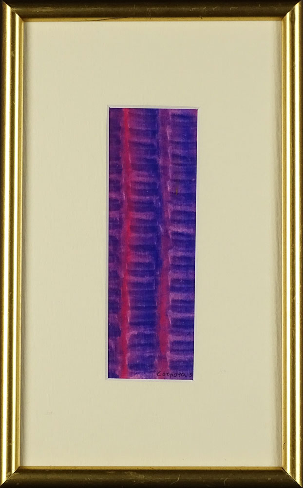 Antonio Corpora, Italian (1909-2004) Watercolor on paper "Abstract". Signed and Dated 5? (obscured - Image 2 of 4
