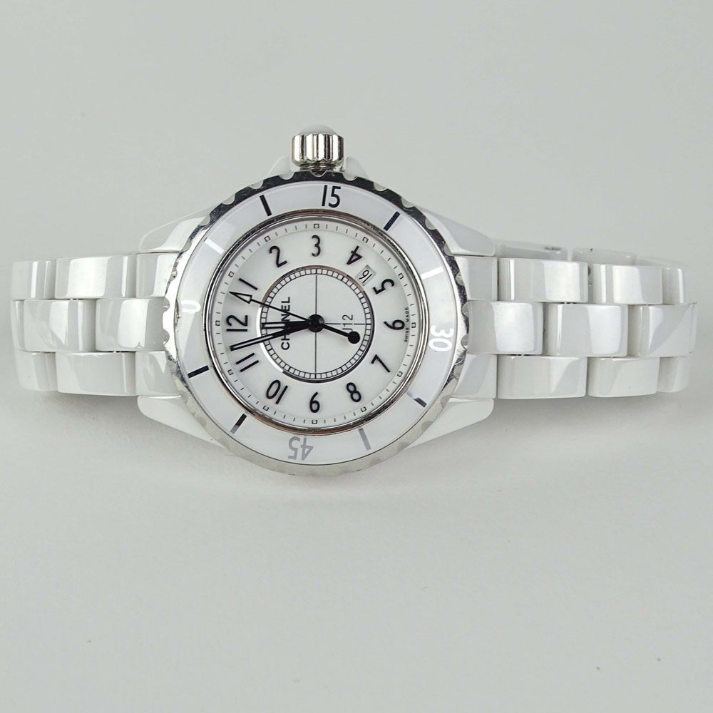 Chanel J12 Ceramic Swiss Quartz Movement Watch. Case measures 33mm. Small chip to bezel, minor - Image 2 of 5