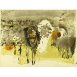 Emma Ehrenreich, American (b,1906) Watercolor "Abstract" Signed Lower Right. Toning from age or in