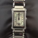 Lady's Stainless Steel and Diamond Bertolucci Bracelet Watch with Swiss Quartz Movement and Mother