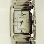 Lady's Stainless Steel Bertolucci Bracelet Watch with Swiss Quartz Movement and Mother of Pearl